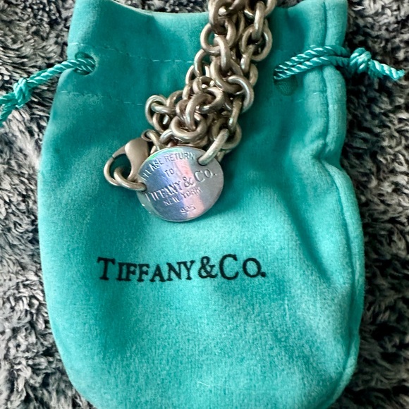 Tiffany & Co. Silver Chain Necklace Sterling Silver with Oval Tag